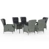 vidaXL Ensemble &agrave; manger de jardin 7 pcs Gris clair
