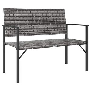 vidaXL Banc de jardin &agrave; 2 places gris r&eacute;sine tress&eacute;e