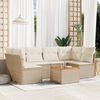 vidaXL Salon de jardin avec coussins 7 pcs beige r&eacute;sine tress&eacute;e