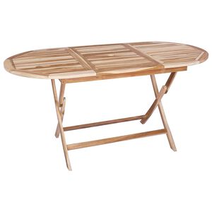 vidaXL Table de jardin pliante Naturel 160 x 80 x 76 cm