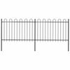 vidaXL Cl&ocirc;ture de jardin avec arceau en acier 337 x 120 cm Noir