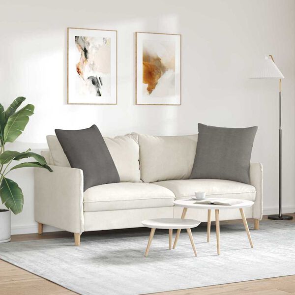 vidaXL Coussins de canap&eacute; 2 pcs Gris clair 80 x 80 cm