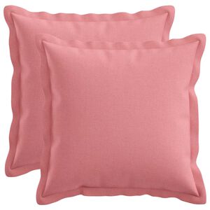 vidaXL Housse de coussin 2 pcs HOUTEN Rose 30 x 30 cm Lin synth&eacute;tique