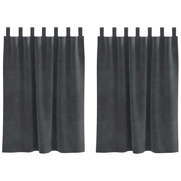 vidaXL Rideaux occultants 2 pcs Gris clair 140 x 140 cm Velours