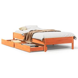 vidaXL Cadre de lit sans matelas cire marron 90x190 cm bois pin massif