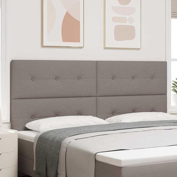 vidaXL T&ecirc;te de lit r&eacute;glable en hauteur Taupe 200 cm tissu
