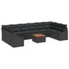 vidaXL Ensemble de canap&eacute; de jardin 11 pc Noir polyrotin