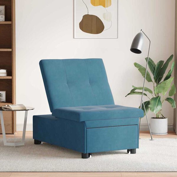 vidaXL Canap&eacute;-Lit Bleu 194 x 67 x 82 cm Velours