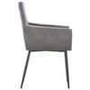 vidaXL Chaises &agrave; manger avec accoudoirs lot de 2 gris velours