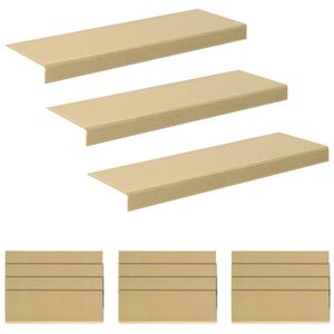 vidaXL Tapis d'escalier 15 pc 65 x 21 x 4 cm Beige Polyester