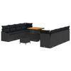vidaXL Ensemble de canap&eacute; de jardin avec coussin 11 pcs Noir polyrotin