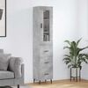 vidaXL Buffet haut Gris b&eacute;ton 34,5x34x180 cm Bois d'ing&eacute;nierie