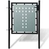 vidaXL Portail de cl&ocirc;ture noir &agrave; une porte 100x75 cm