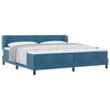 vidaXL Lit &agrave; ressorts avec t&ecirc;te de lit Bleu fonc&eacute; 200 x 200 cm Velours