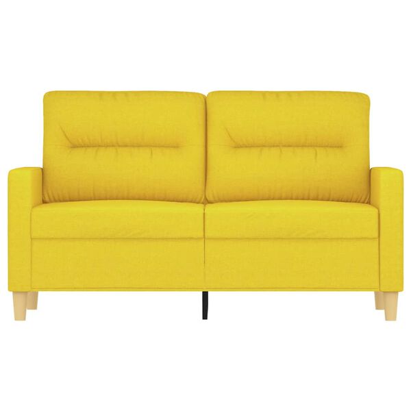vidaXL Canap&eacute; &agrave; 2 places Jaune clair 120 cm Tissu