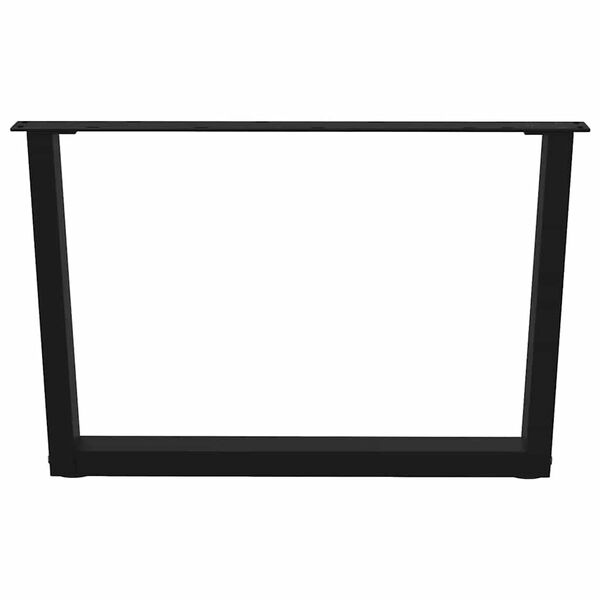 vidaXL Pieds de table basse en forme de V, 2 pi&egrave;ces, noir, 70 x (42-43,3) cm, acier