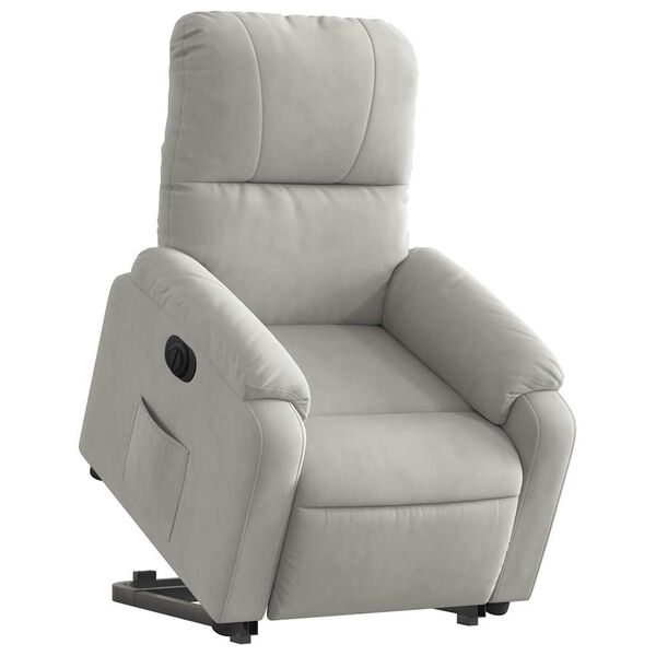 vidaXL Fauteuil inclinable électrique gris clair tissu microfibre