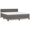 vidaXL Sommier &agrave; lattes de lit avec matelas Gris 160x200 cm Similicuir
