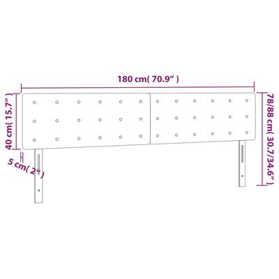 vidaXL Tête de lit à LED Vert foncé 180x5x78/88 cm Velours