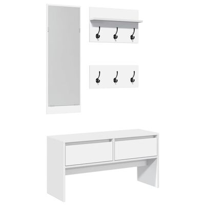 vidaXL Ensemble de meubles de couloir 4 pcs blanc bois d'ingénierie