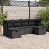 vidaXL Salon de jardin 6 pcs avec coussins noir r&eacute;sine tress&eacute;e