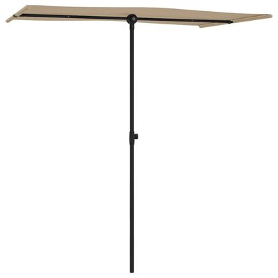 vidaXL Parasol de jardin avec mât en aluminium 180x110 cm taupe