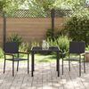 vidaXL Ensemble de salle &agrave; manger pour jardin 3 pcs Noir polyrotin
