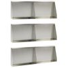 vidaXL Mur de sout&egrave;nement 6 pc 60 x 12 x 30 cm Acier inoxydable
