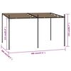 vidaXL Belv&eacute;d&egrave;re avec toit r&eacute;tractable 400x300x233 cm Taupe