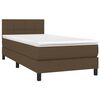 vidaXL Sommier &agrave; lattes de lit matelas et LED Marron fonc&eacute; 100x200cm