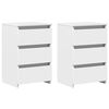 vidaXL Tables de chevet 2 pcs Blanc 40x35x62,5 cm Agglom&eacute;r&eacute;