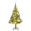 vidaXL Sapin de Noël artificiel 150 LED&boules&neige floquée 150 cm