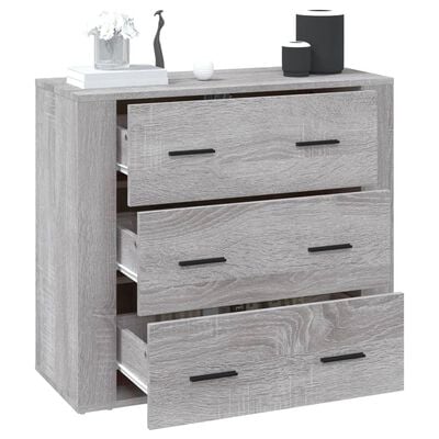 vidaXL Buffet Sonoma gris 80x33x70 cm Bois d'ingénierie