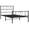 vidaXL Cadre de lit m&eacute;tal sans matelas avec pied de lit noir 75x190 cm