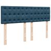 vidaXL Cadre de lit ottoman avec matelas bleu fonc&eacute; 140x190 cm velours