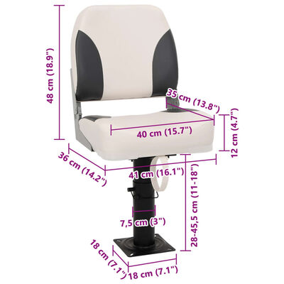 vidaXL Ensemble de sièges de bateau pliables lot de 4 dossier bas