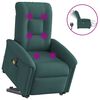 vidaXL Fauteuil inclinable de massage &eacute;lectrique Vert fonc&eacute; Tissu