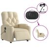 vidaXL Fauteuil inclinable de massage &eacute;lectrique cr&egrave;me tissu