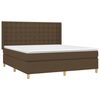 vidaXL Sommier &agrave; lattes de lit matelas et LED Marron fonc&eacute; 160x200 cm