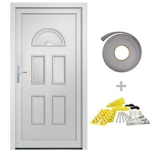 vidaXL Porte d'entr&eacute;e blanc 88x190 cm PVC