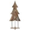 vidaXL Sapin de Noël avec support Marron 180 cm Bois de teck solide