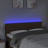 vidaXL T&ecirc;te de lit &agrave; LED Marron Fonc&eacute; 144x5x78/88 cm Tissu