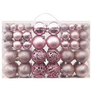 vidaXL Ensemble de boules de No&euml;l 100 pcs Rose