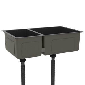 vidaXL &Eacute;vier de cuisine Noir Acier inoxydable