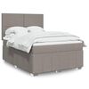 vidaXL Sommier &agrave; lattes de lit avec matelas Taupe 140x190 cm Tissu