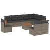 vidaXL Salon de jardin 11 pcs avec coussins gris r&eacute;sine tress&eacute;e