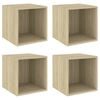 vidaXL Armoires murales 4 pcs Ch&ecirc;ne Sonoma 37x37x37 cm Bois ing&eacute;nierie