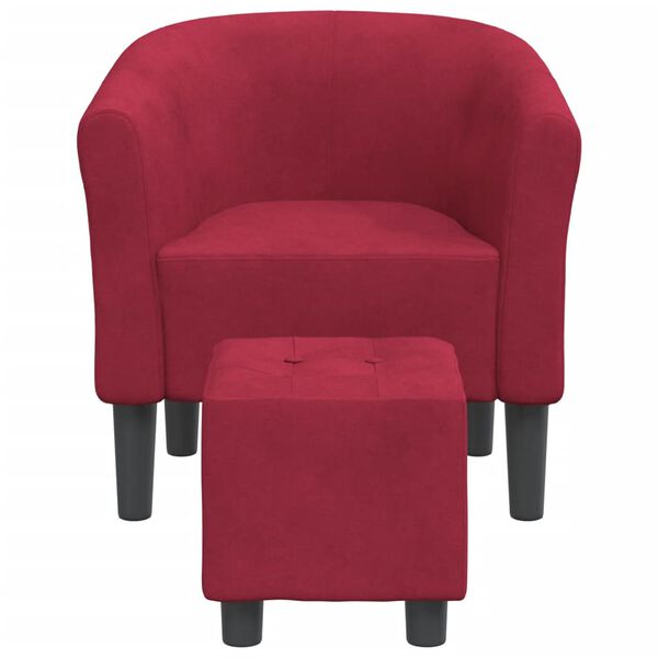 vidaXL Chaise cabriolet avec repose-pied rouge bordeaux velours