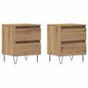 vidaXL Cabinet de chevet 2 pc ch&ecirc;ne artisanal 40 x 35 x 50 cm