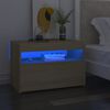vidaXL Table de chevet avec lumi&egrave;res LED ch&ecirc;ne sonoma 60x35x40 cm